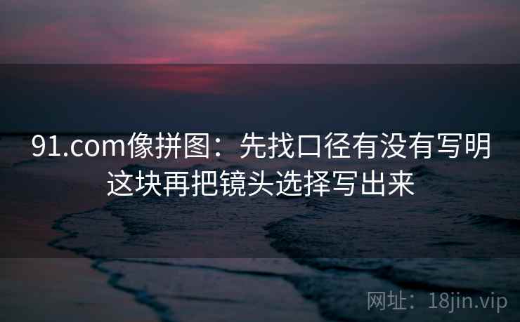 91.com像拼图：先找口径有没有写明这块再把镜头选择写出来