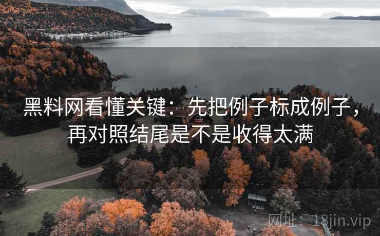 黑料网看懂关键：先把例子标成例子，再对照结尾是不是收得太满